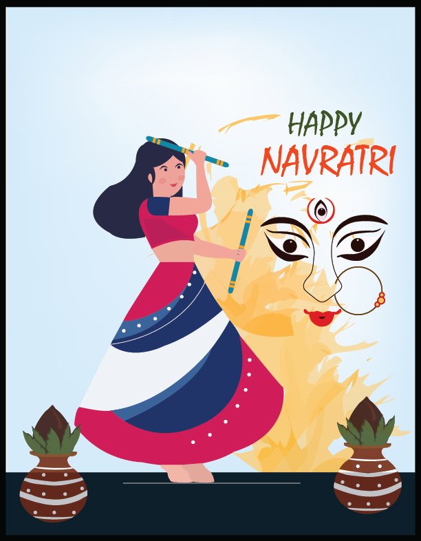 preview happy navratri celebration poster illustration vector free 1648019007