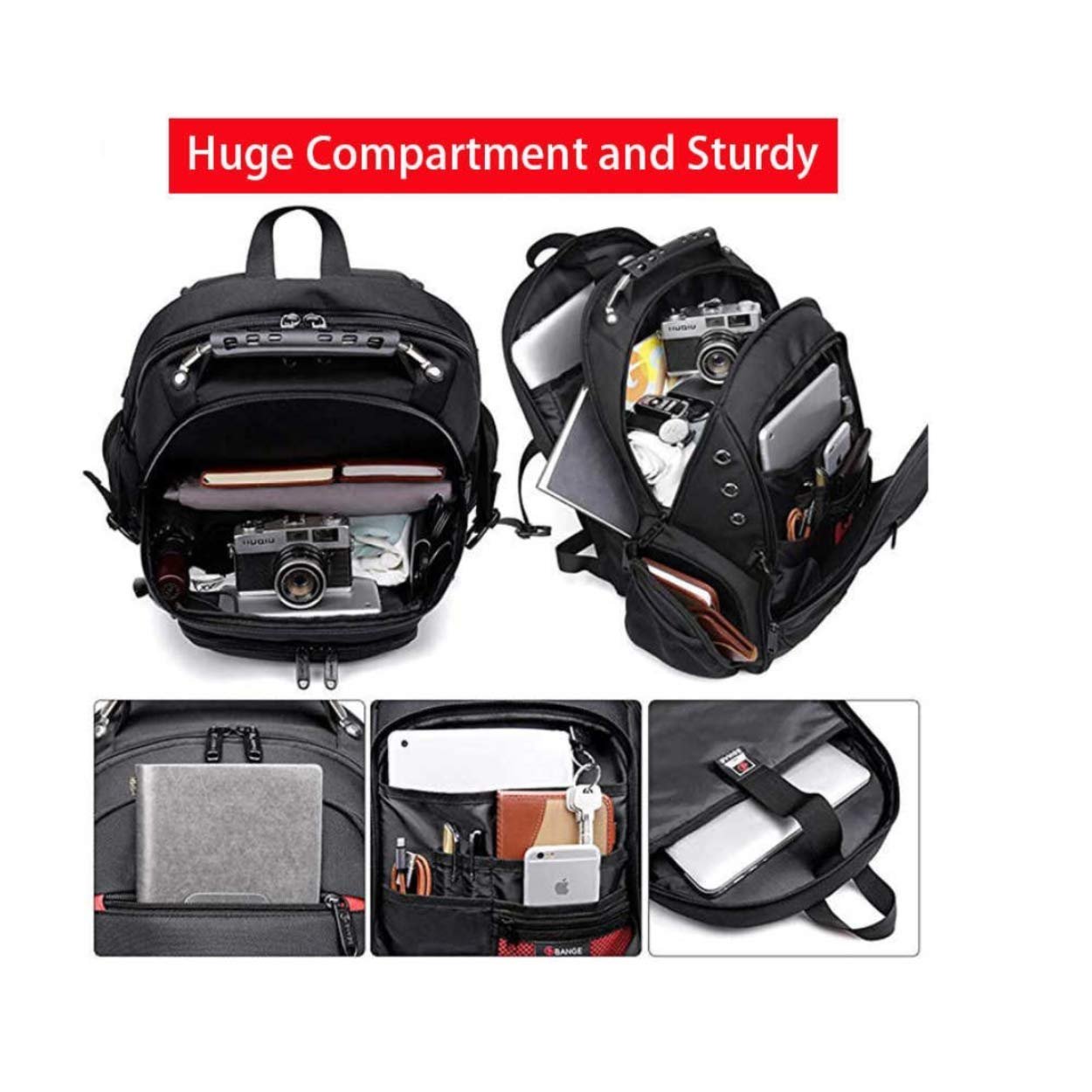 Red Lemon Swisslook Polyester Bange Series 45L 15.6-inch Laptop Bags Backpack for Men and Women Semi Waterproof USB with Anti Theft Pocket Travel Backpack 3 Red Lemon Swisslook Polyester Bange Series 45L 15.6-inch Laptop Bags Backpack for Men and Women Semi Waterproof USB with Anti Theft Pocket Travel Backpack - Image 3