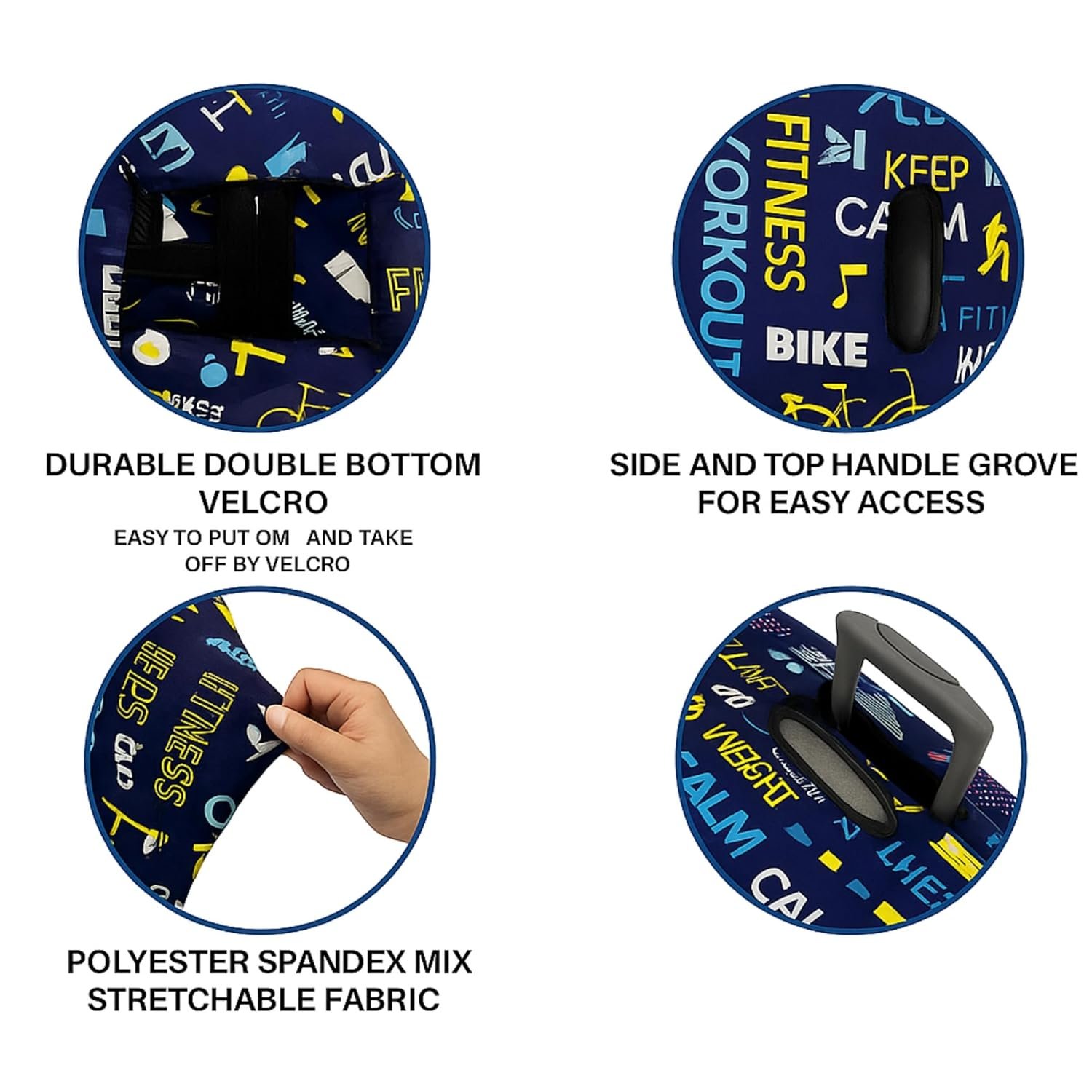 AMPEREUS® Trolley Bag Cover Set of 3 – Small, Medium & Large Polyester Luggage Blue Covers | Protective Cover for Trolley Bags, Suitcases & Luggage | Fits 20, 24 & 28 Inch Fiber-Plastic Bags 4 AMPEREUS® Trolley Bag Cover Set of 3 – Small, Medium & Large Polyester Luggage Blue Covers | Protective Cover for Trolley Bags, Suitcases & Luggage | Fits 20, 24 & 28 Inch Fiber-Plastic Bags - Image 4