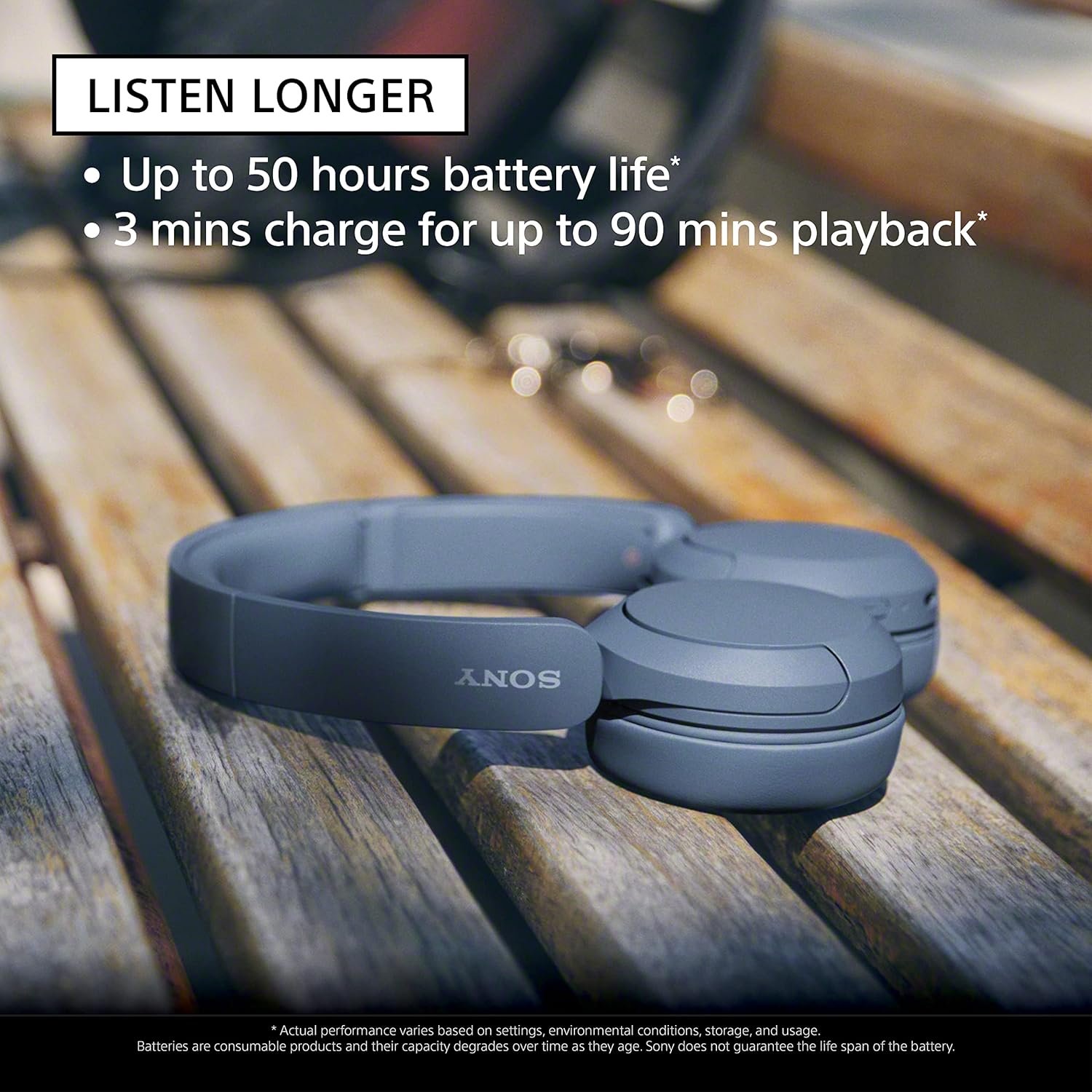 Sony WH-CH520 Wireless Bluetooth Headphones On Ear with Mic, Up to 50Hrs Battery, Quick Charge, DSEE Upscale, Multipoint Connectivity, Voice Assistant, Customized EQ-Blue Model : YY2958 3 Sony WH-CH520 Wireless Bluetooth Headphones On Ear with Mic, Up to 50Hrs Battery, Quick Charge, DSEE Upscale, Multipoint Connectivity, Voice Assistant, Customized EQ-Blue Model : YY2958 - Image 3